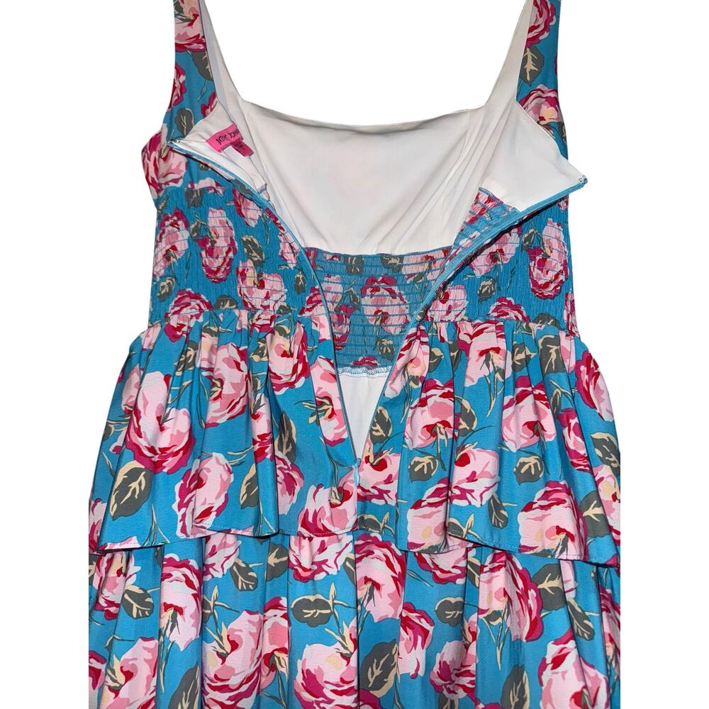 Besty Johnson Tiered Floral Dress Women's 6 Smocked Summer Wedding Event Prom - Picture 5 of 7
